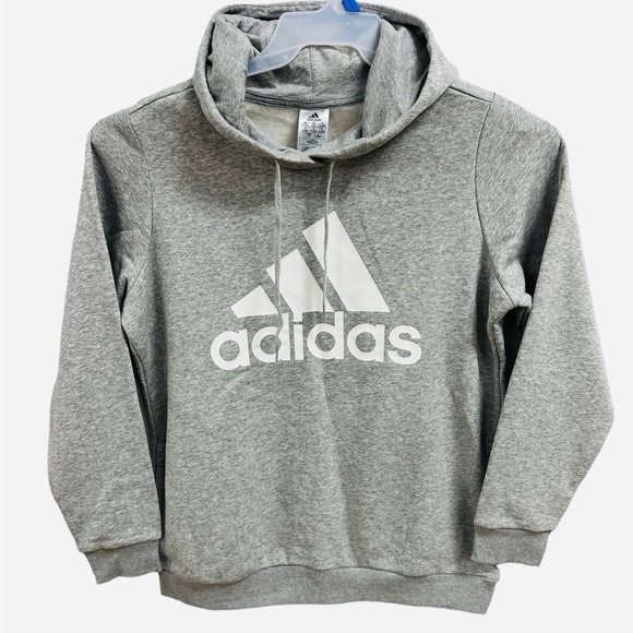 Adidas Essentials Logo Hoodie Women's Heather Gray Fleece HO7892 Plus Size 1X - Picture 5 of 8